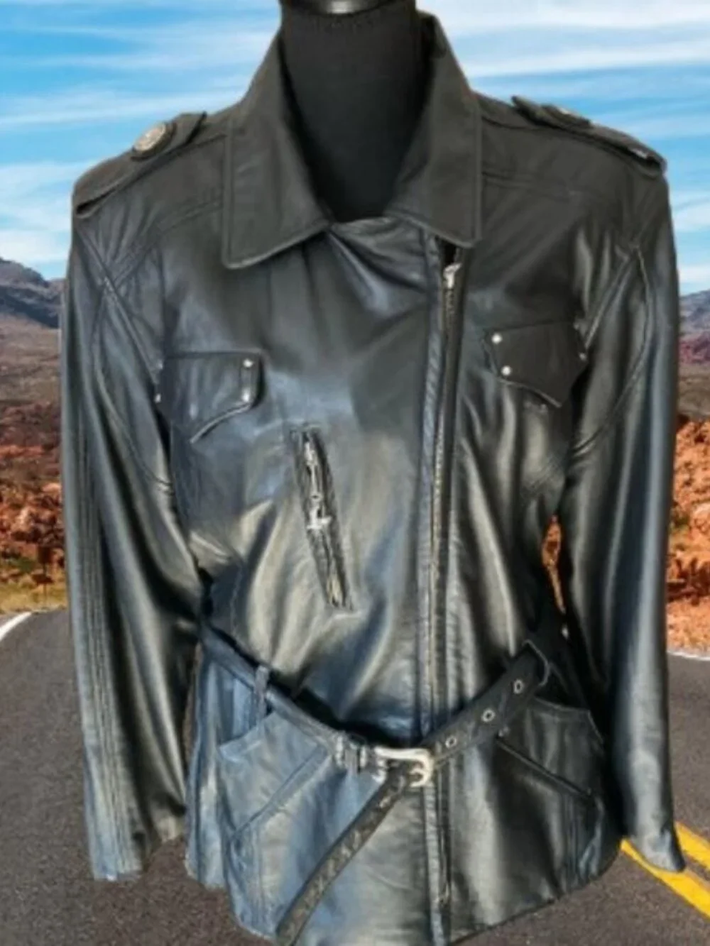 Vintage Harley Davidson Leather Jacket Size Medium Biker Moto Motorcycle - Picture 1 of 14